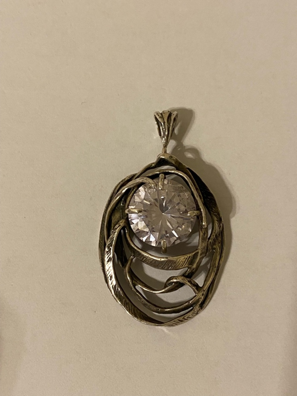 Sterling Silver Made In Israel Large Pendant 925***Unique Piece
